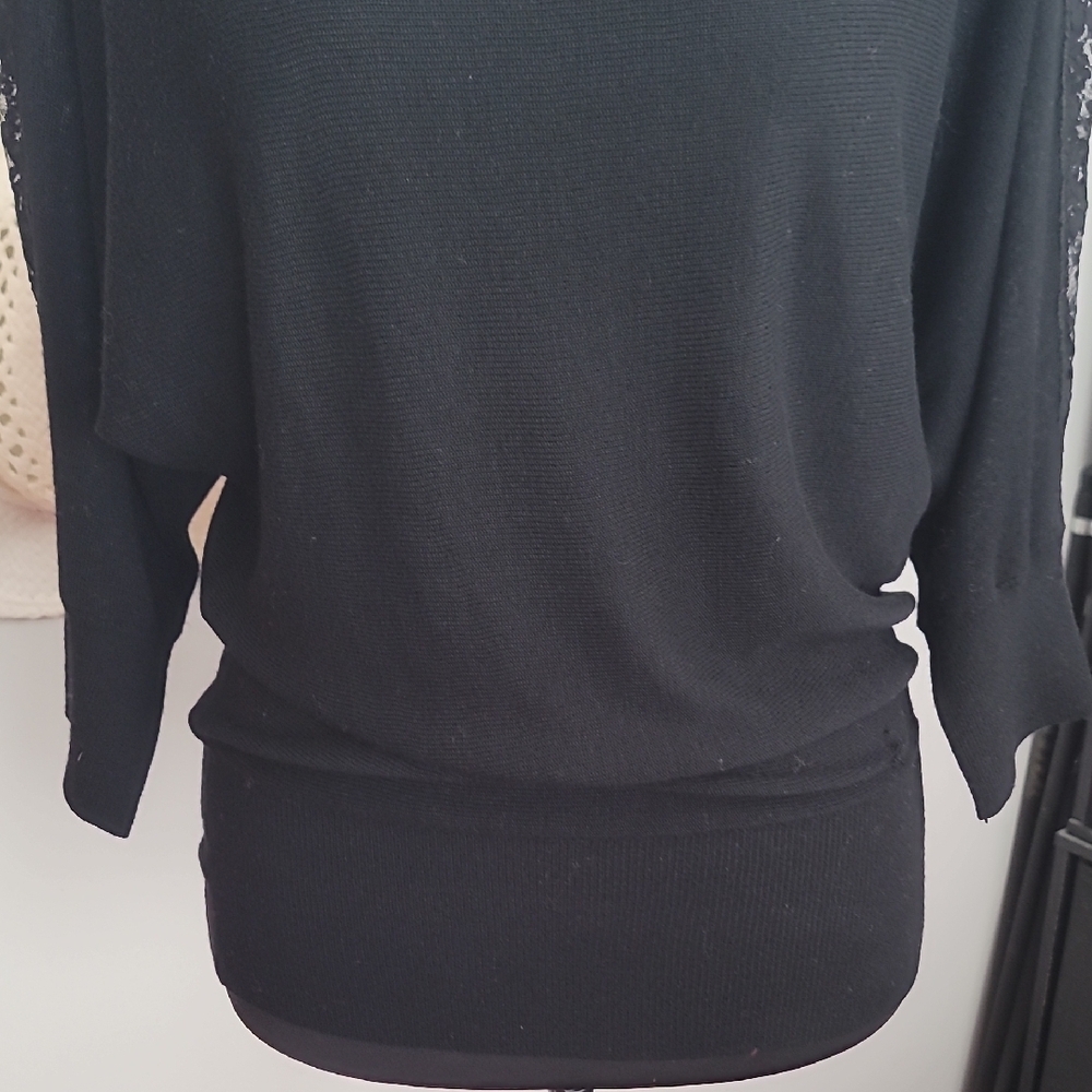 White House Black Market Black Knit Top - Picture 4 of 11